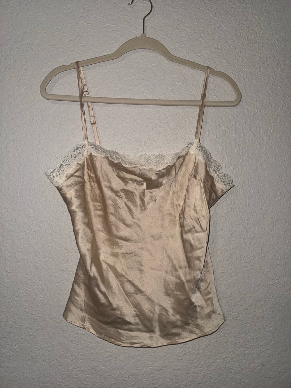 Mossimo Supply Co. Satin Lace Cami in Champagne